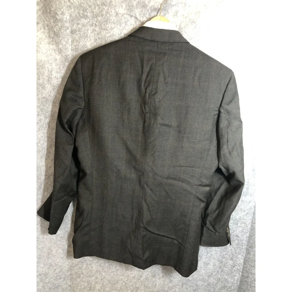 Oscar De‎ La Renta Signature Sport Coat Mens 44R Gray Wool Plaid Jacket Classic